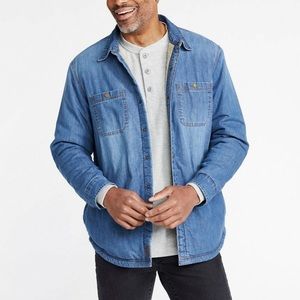 LL Bean Men’s 1912 Heritage Sherpa lined denim shirt jacket